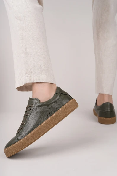 Muggo CRAW Kalın Taban Bağcıklı Hakiki Deri Erkek Günlük Casual Sneaker - 6