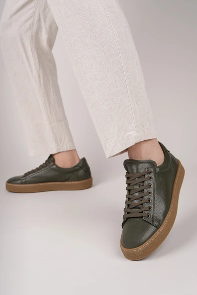 Muggo CRAW Kalın Taban Bağcıklı Hakiki Deri Erkek Günlük Casual Sneaker - 7