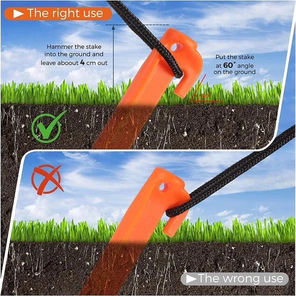 Evolite Arancio ABS Çadır Kazığı 23 cm 6 Adet - 7