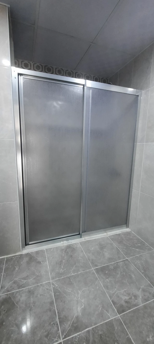 Girayduş 100cm ile 120cm arası parlak profil 1 hareketli 1sabit parlak profil mika duşakabin - 2