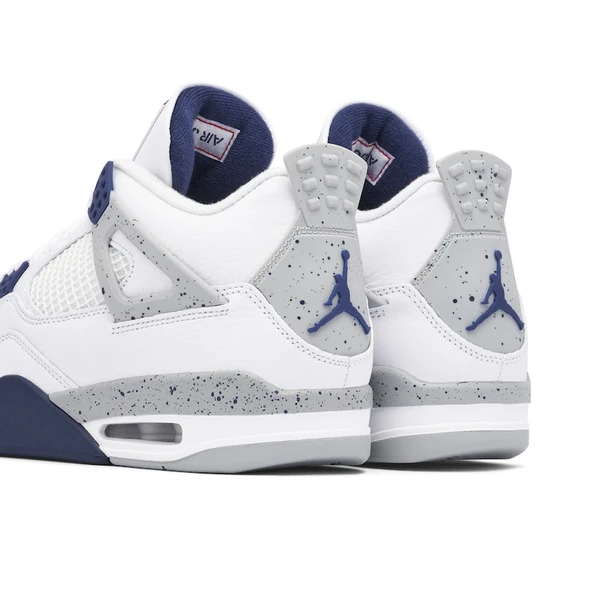 Nike Air Jordan 4 Retro White Midnight Navy - Resim 4
