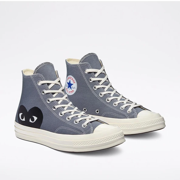 Converse Chuck Taylor All-Star 70s Hi x Comme Des Garçons Play Grey - Resim 7