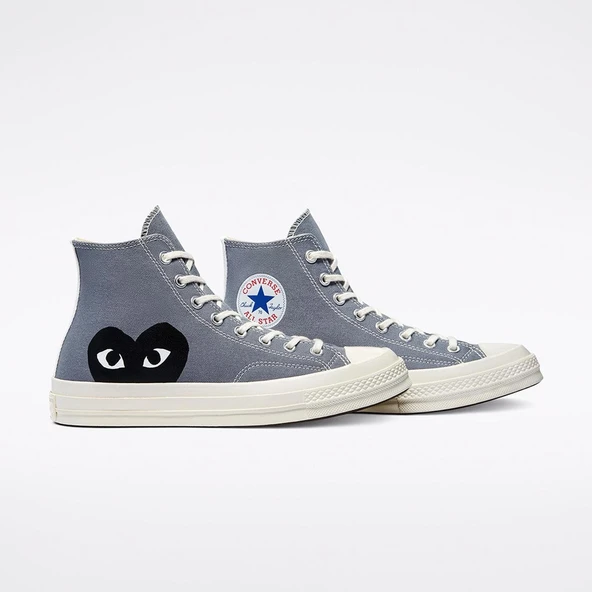 Converse Chuck Taylor All-Star 70s Hi x Comme Des Garçons Play Grey - Resim 3