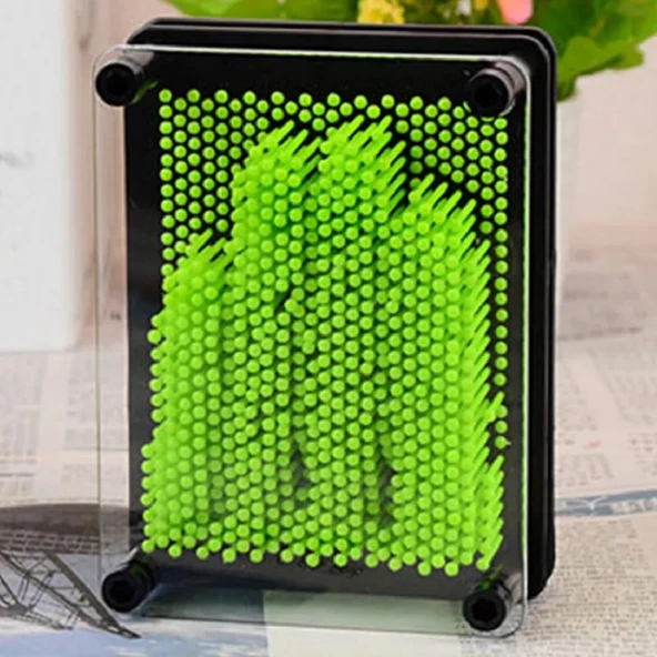 KÜÇÜK BOY 13X10 CM YEŞİL PİN ART VIP GREEN 3-DİMENSİONAL PİN SCULPTURE YEŞİL PİNART 3D ÇİVİ SANATI - 3