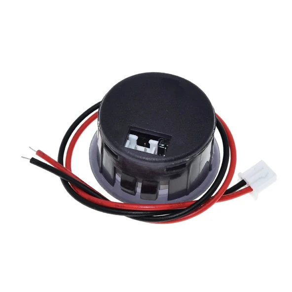 4-100V Dc Voltmetre Yuvarlak  Panel Tip Montajlanabilir Dijital Kırmızı Renk Led Gösterge Ekran Elektrik Voltaj İzleme Ölçer - Resim 6