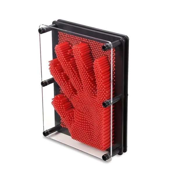 KÜÇÜK BOY 13X10 CM KIRMIZI PİN ART VIP RED 3-DİMENSİONAL PİN SCULPTURE KIRMIZI PİNART 3D ÇİVİ SANATI - Resim 3