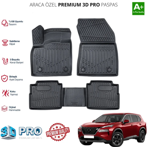 X-TRAİL ARACA ÖZEL 3D PASPAS 2022 2023 2024 2025 ürün görseli 1