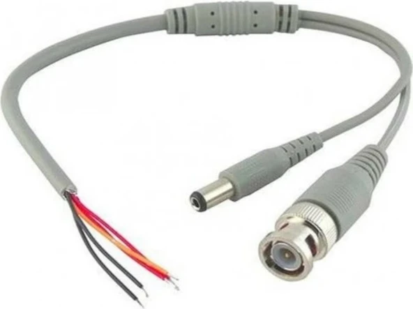 Gae Kablolu Hazır   Bnc Konnektör Dc Power Jak Cctv Y Kablo 20 Adet