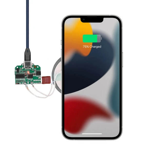 Kablosuz Şarj Modülü Type C 15W  5V 1A 9V 1.5A Mobil Akıllı Telefon Oyuncak Pil Şarj QI WPC V1.2.3 Samsung Apple DFR2V8 - Resim 2