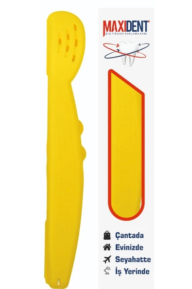 Maxident Diş Fırçası Saklama Kabı - Sarı