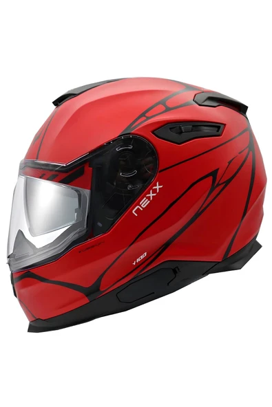 Nexx Y.100 B-sıde Mat Siyah-kırmızı Kask