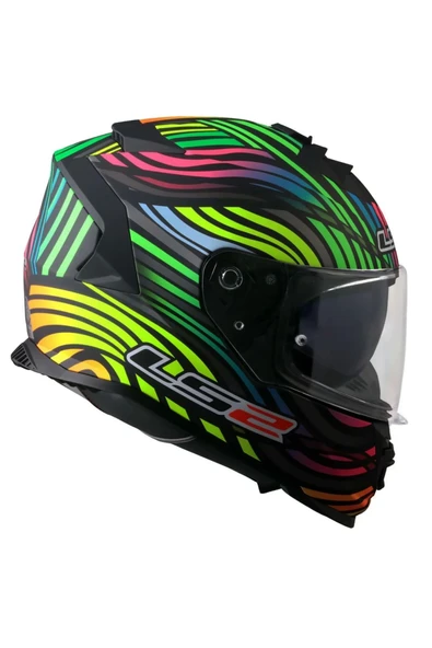 LS2 Storm 2 Power Mat Siyah-gökkuşağı Kask - 4