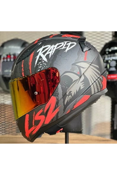 LS2 RAPID 2 RAVEN KIRMIZI FULLFACE MOTOSİKLET KASKI KIRMIZI CAMLI - 2