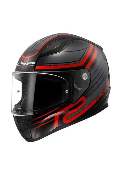 LS2 Rapid 2 Circuit Motosiklet Kapalı Kask Gri Kırmızı