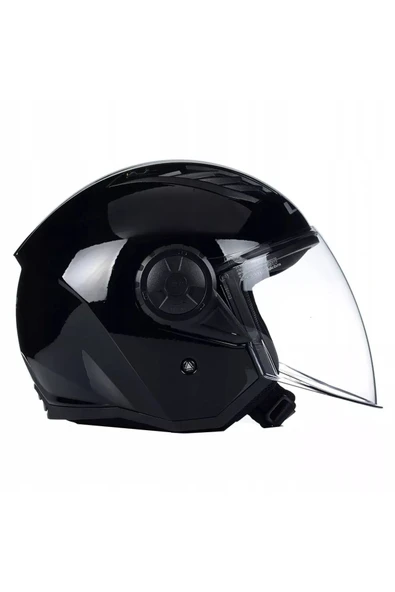 LS2 Airflow 2 Parlak Siyah Açık Motosiklet Kaskı - 3