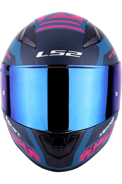 LS2 RAPID 2  XTREET MAT MAVİ-MOR  FULLFACE MOTOSİKLET KASKI MAVİ CAMLI - 3