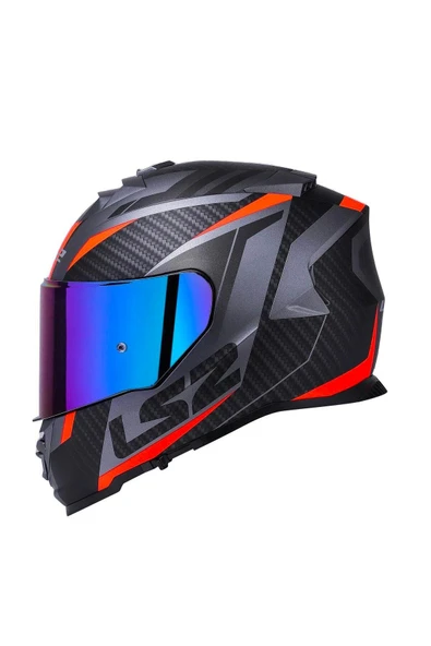 LS2 Storm 2 Racer Full Face Motosiklet Kaskı Gökkuşağı Vizörlü - 4