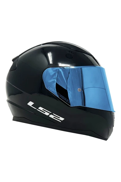 LS2 Rapıd 2 Parlak Siyah Fullface Motosiklet Kaskı Mavi Camlı - 2