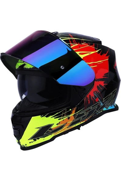 LS2 Storm 2 Drop Full Face  Motosiklet Kaskı Gökkuşağı Camlı - 4