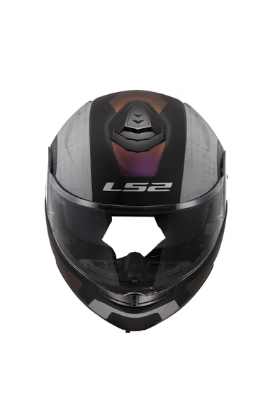 LS2 Strobe 2 Orıon Mat Siyah-mor-mavi Kask Çene Açılır - Resim 2