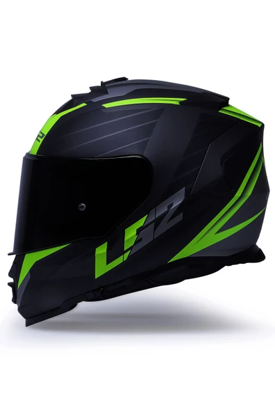 LS2 Storm Nerve Mat Siyah Neon Sarı Kask Siyah Camlı ürün görseli
