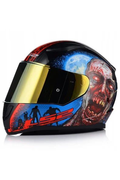 LS2 Rapıd 2 Zombıe Fullface Motosiklet Kaskı Gold Camlı