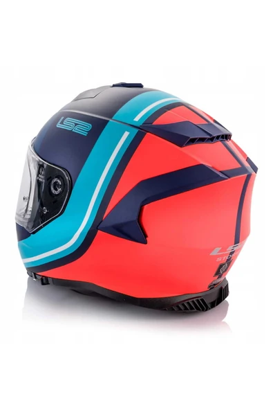 LS2 Storm 2 Slant Mat Mavi Turuncu Fullface Motosiklet Kaskı Siyah Camlı - 4