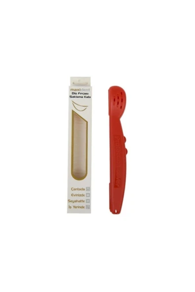 Maxident Diş Fırçası Saklama Kabı - Kırmızı