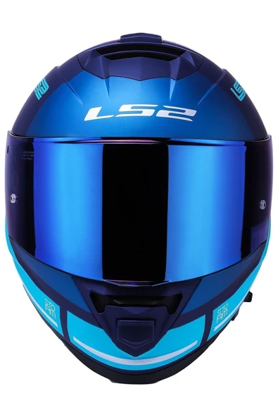 LS2 Storm 2 Slant Mat Mavi Turuncu Kask - 4