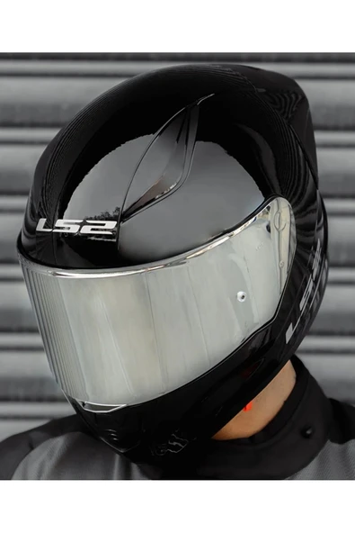 LS2 Rapıd 2 Race Parlak Siyah Full Face Motosiklet Kaskı Gri Camlı - 4