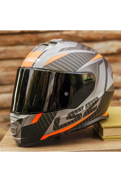 LS2 Storm 2 Racer Full Face Motosiklet Kaskı Şeffaf Siyah Vizörlü - 5