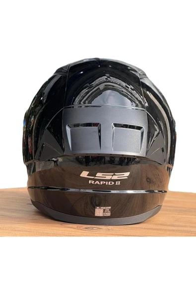 LS2 Rapıd 2 Race Parlak Siyah Kapalı Motosiklet Kaskı Kırmızı Camlı - 4