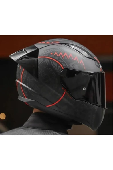 LS2 Rapıd 2 Race Takaroa Mat Siyah-Kırmızı Fullface Motosiklet Kaskı Siyah Camlı - 5