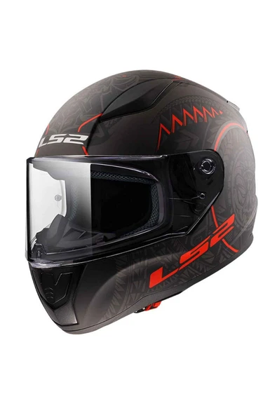 LS2 Rapıd 2 Takaroa Kapalı Kask Mat Siyah Kırmızı