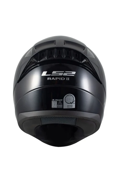 LS2 Rapıd 2 Parlak Siyah Fullface Motosiklet Kaskı Gri Camlı - 4