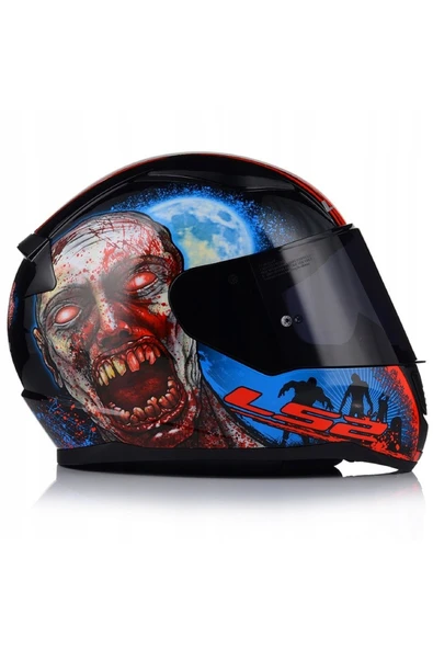 LS2 Rapıd 2 Zombıe Fullface Motosiklet Kaskı Siyah Camlı - 2
