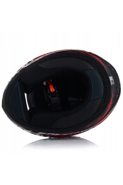 LS2 Rapıd 2 Kaıju Mat Siyah-Kırmızı Fullface Motosiklet Kaskı Mavi Camlı - 2
