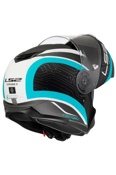 LS2 Strobe 2 Vıctory Mat Tıtanıum-beyaz-metal Mavi Kask - 7