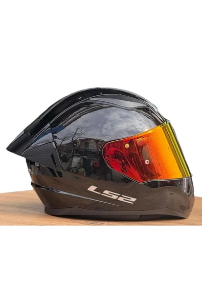 LS2 Rapıd 2 Race Parlak Siyah Kapalı Motosiklet Kaskı Kırmızı Camlı - 3