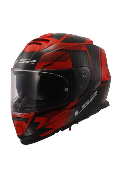 LS2 Storm 2 Tracker Full Face Motosiklet Kaskı Siyah-Kırmızı