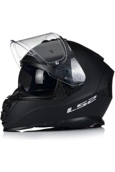 LS2 Storm 2 Mat Siyah Kapalı Motosiklet Kaskı Şefaf Camlı - 4