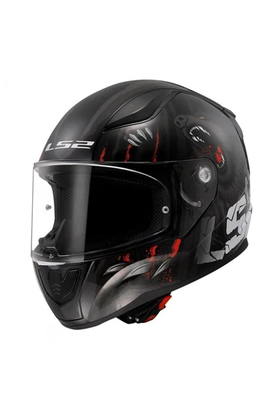 LS2 Rapıd 2 Clawn Kapalı Kask Mat Siyah-gri-kırmızı