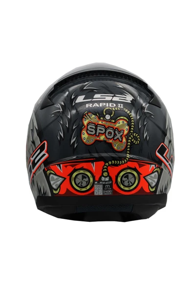 LS2 Rapıd 2 Spox  Full Face Motosiklet Kaskı  Gri-kırmızı - 5