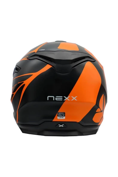 Nexx Y.100 B-side Kapalı Motosiklet Kask Mat Siyah Turuncu - Resim 3