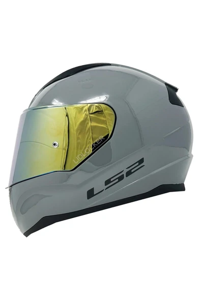 LS2 Rapıd 2 Nardo Gri Fullface Motosiklet Kaskı Gold Camlı