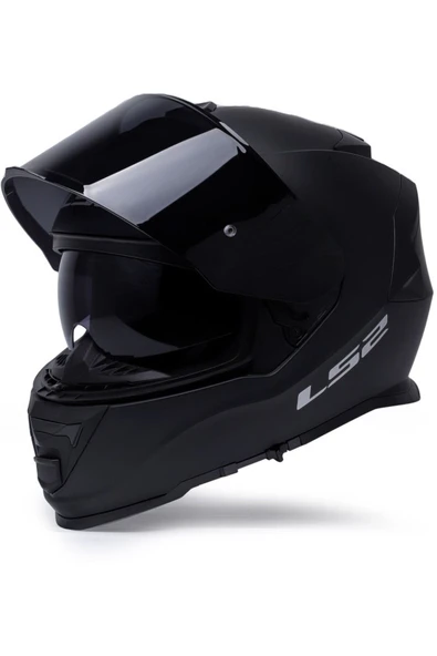 LS2 Storm 2 Mat Siyah Kapalı Motosiklet Kaskı Siyah Camlı - 4