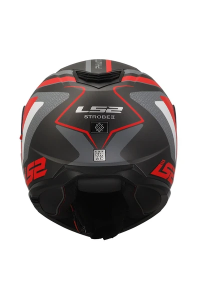 LS2 Strobe 2 Çene Açılır Kask Phantom Mat Tıtanıum Gri Kırmızı - 5