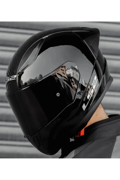 LS2 Rapıd 2 Race Parlak Siyah Full Face Motosiklet Kaskı Siyah Camlı - 3