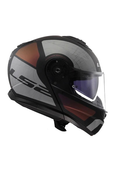 LS2 Strobe 2 Orıon Mat Siyah-mor-mavi Kask Çene Açılır - Resim 4