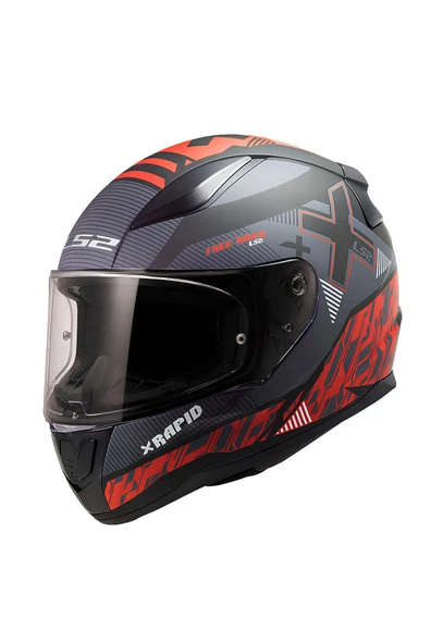 LS2 Rapıd 2 Xtreet   Full Face Motosiklet Kaskı  Mat Siyah-kırmızı